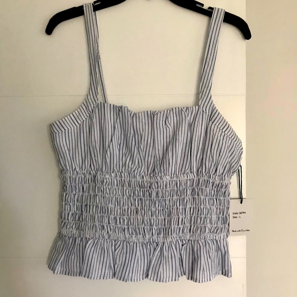 Ladies Cute Top - with pucker detail and adjustable straps.
